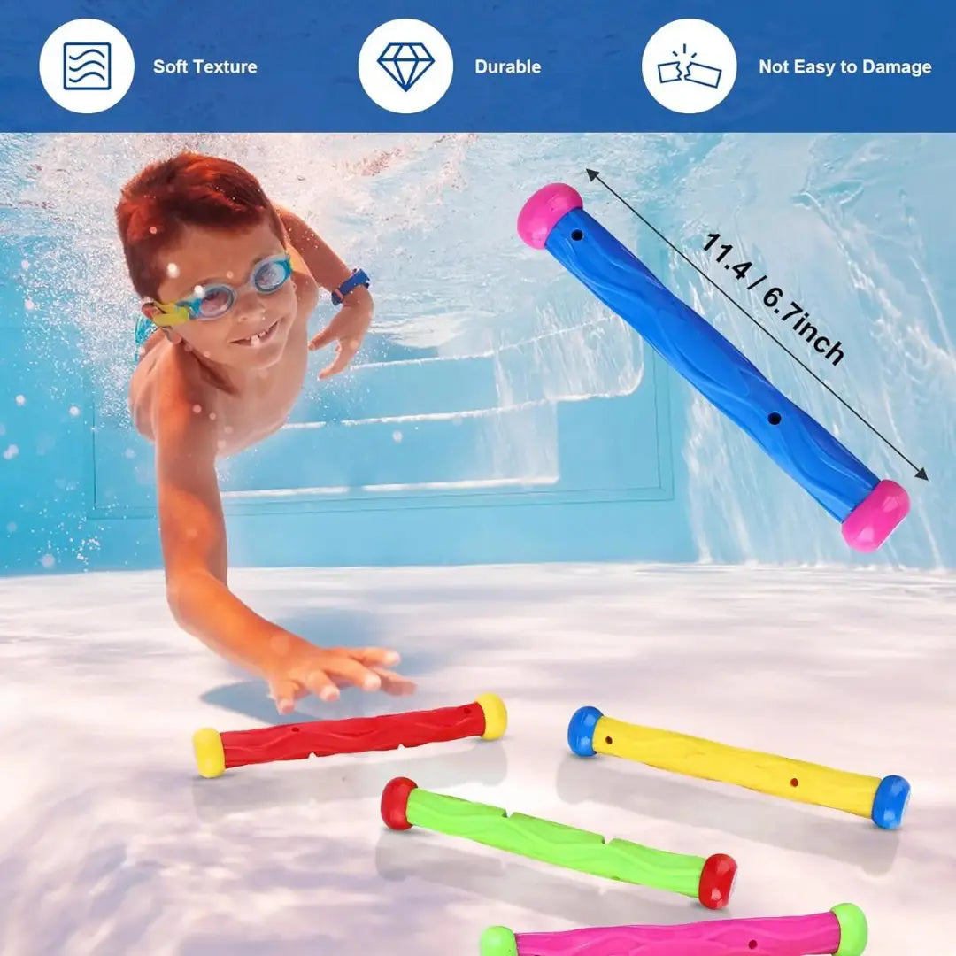 JUNI 5PCS Dive Sticks Kids Toy - Fun Underwater Pool Game for Kids in UAE