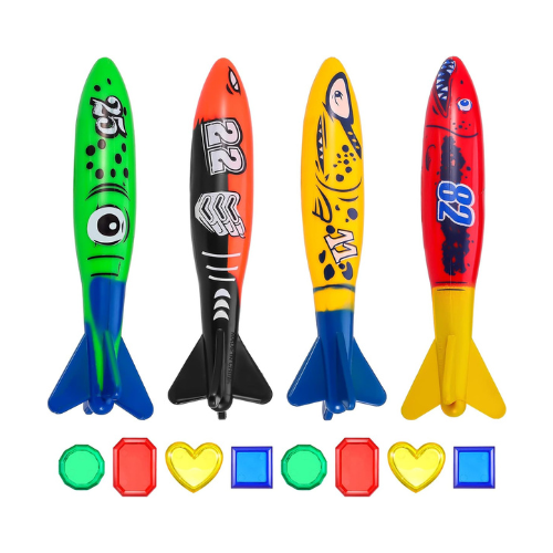 JUNI 4PCS Diving Rocket Kids Toy - Perfect Pool Fun for Kids in UAE