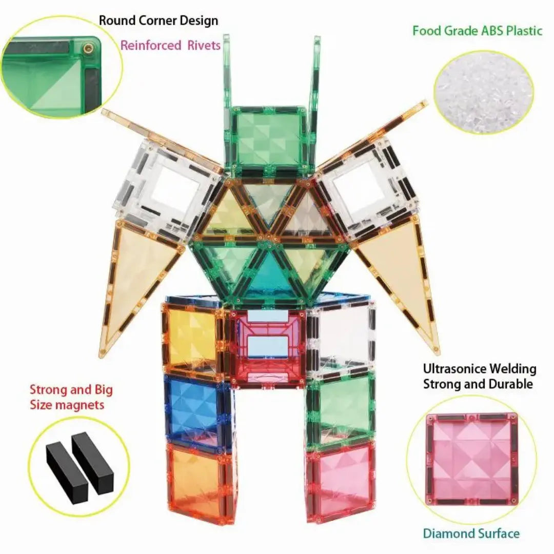 لعبة مكعبات البناء المغناطيسية - 108 قطعة