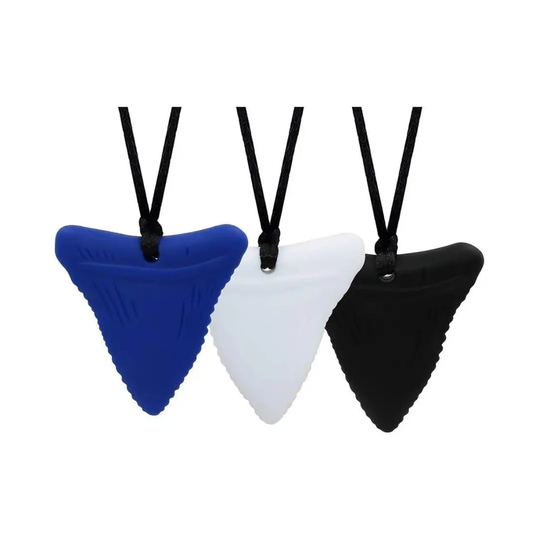 JUNI 3Pcs Shark Tooth Sensory Chew Necklace for Boys and Girls